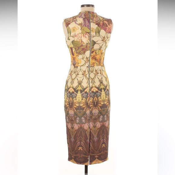 ASOS Gold Orange Bodycon Dress-Size6 - Picture 4 of 7